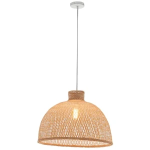 Natural Hand Woven Bamboo Dome Pendant Lamp Hanging Light Rattan Style