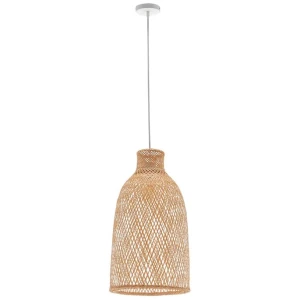 Natural Woven Bamboo Cone Pendant Lamp Hanging Light Bell Shade Boho Tropical