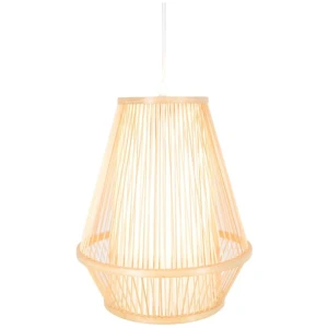 Natural Woven Bamboo Empire Pendant Lamp Hanging Light Bell Shade Boho Tropical