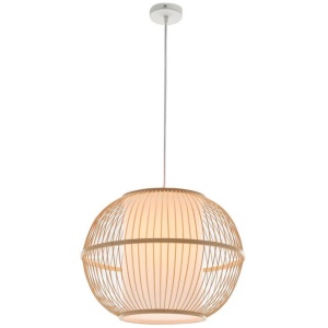 Natural Woven Bamboo Sphere Pendant Lamp Hanging Light Bell Shade Boho Tropical