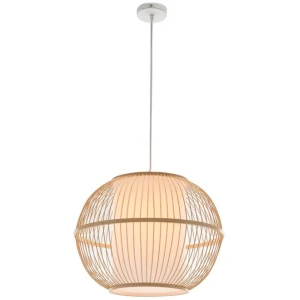 Natural Woven Bamboo Sphere Pendant Lamp Hanging Light Bell Shade Boho Tropical