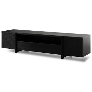 New York Lowline 2.1m Wooden TV Entertainment Unit - Black Oak by Interior Secrets - AfterPay Available