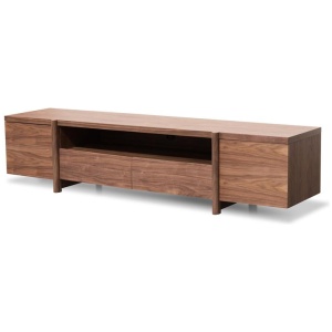 New York Lowline 2.1m Wooden TV Entertainment Unit - Walnut by Interior Secrets - AfterPay Available