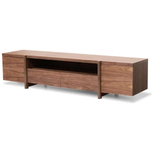 New York Lowline 2.1m Wooden TV Entertainment Unit - Walnut by Interior Secrets - AfterPay Available