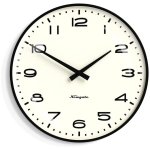 Newgate Radio City Wall Clock Black Arabic Dial - Matte Black