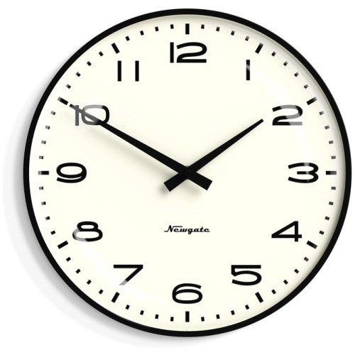 Newgate Radio City Wall Clock Black Arabic Dial - Matte Black