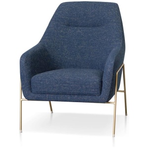 Noah Fabric Armchair - Dark Blue by Interior Secrets - AfterPay Available