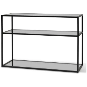 Noel 1.2m Grey Glass Console Table - Black Base by Interior Secrets - AfterPay Available