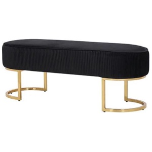 Noori Bench Chair Black Velvet