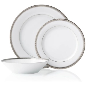 Noritake Charlotta 12 Piece Dinner Setting Platinum