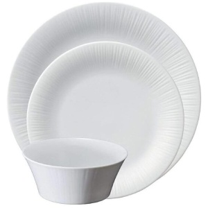 Noritake Conifere Fine White Porcelain 12 Piece Dinner Set