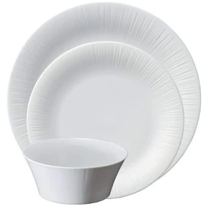 Noritake Conifere Fine White Porcelain 12 Piece Dinner Set