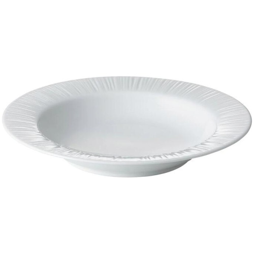 Noritake Conifere Fine White Porcelain Rimmed Soup Bowl 24cm