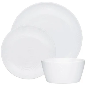 Noritake White On White 12 Piece Dinner Setting