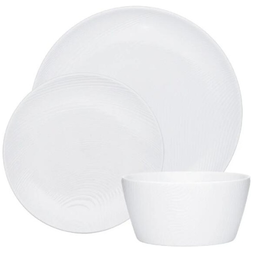 Noritake White On White 12 Piece Dinner Setting