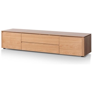 Norris 2m Entertainment TV Unit with Middle Drawer - Natural Oak by Interior Secrets - AfterPay Available