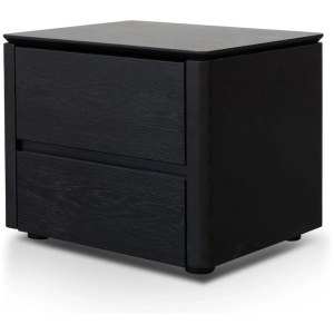 Norris Bedside Table - Black Oak Veneer by Interior Secrets - AfterPay Available
