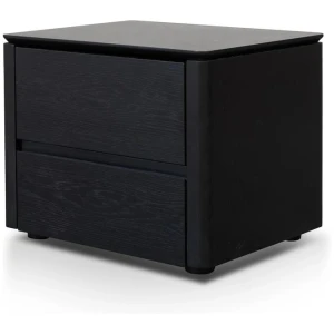 Norris Bedside Table - Black Oak Veneer by Interior Secrets - AfterPay Available