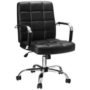 Office Chair PU Leather Mid Back Black