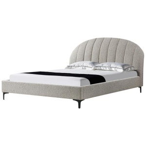 Olin Fabric Queen Bed Frame - Olive Brown Boucle by Interior Secrets - AfterPay Available