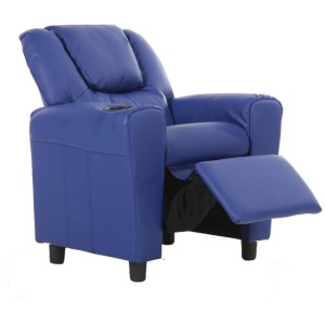 Oliver Kids Recliner Chair Sofa Children Lounge Couch PU Armchair - Blue