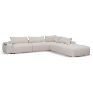 Oliver Modular Chaise Fabric Sofa - Taupe Beige by Interior Secrets - AfterPay Available