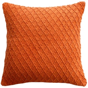 Ollo Kapiti Textured Check Cotton Cushion - Brunt Orange by Interior Secrets - AfterPay Available