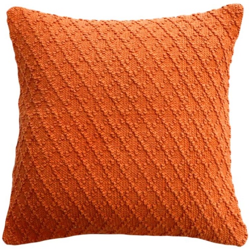 Ollo Kapiti Textured Check Cotton Cushion - Brunt Orange by Interior Secrets - AfterPay Available