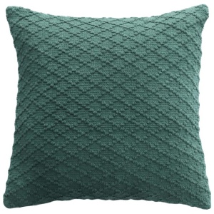 Ollo Kapiti Textured CheckCotton Cushion - Dark Teal by Interior Secrets - AfterPay Available