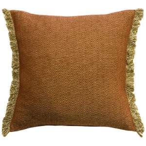 Ollo Nathan Jacquard Design Fringed Edge Cushion - Spice by Interior Secrets - AfterPay Available
