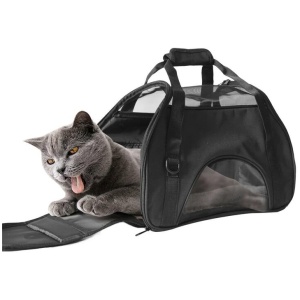 Ondoing Black Portable Pet Carrier Tote Travel Bag Kennel Soft Dog Crate Cage Outdoor