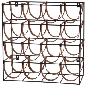 Orell 16 Bottles PU Leather Wine Rack - Tan by Interior Secrets - AfterPay Available
