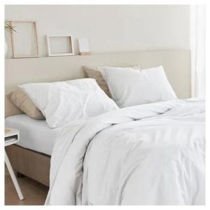 Organic Cotton Basic White Quilt Cover Sets by Bedding House Queen