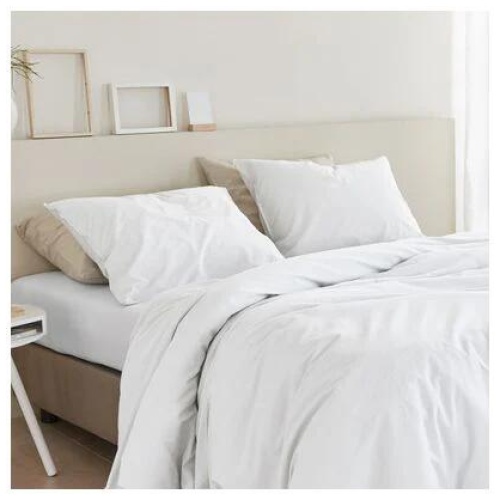 Organic Cotton Basic White Quilt Cover Sets by Bedding House Queen
