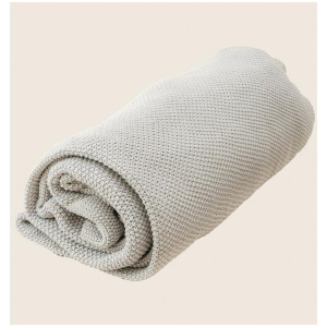 Organic Cotton Knitted Throw Blanket 180 x 230 cm