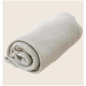 Organic Cotton Knitted Throw Blanket 180 x 230 cm