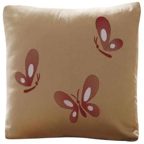 Orient Sense Fan Butterfly Embroidery Filled Cushion 40cm x 40cm