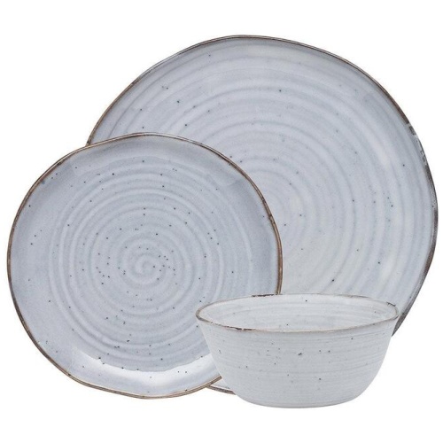 Ottawa 12 Piece Stoneware Dinner Set Orchid Size 27X27X3cm by Ecology