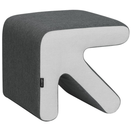 Ottoman Foot Stool Arrow Linen Grey