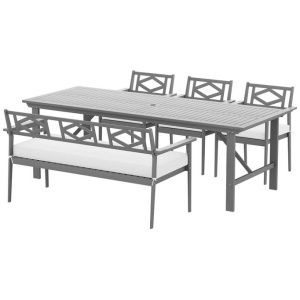 Outdoor Dining Set 5 Piece Wooden Table Chairs Setting Grey