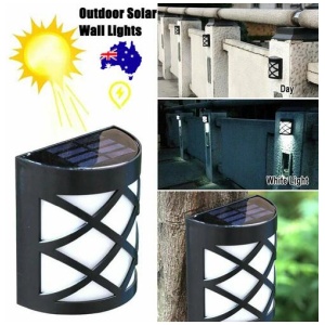 Outdoor Solar Wall Lights Door Garden Step Bright 6 LED Fence Light Path Lamp AU