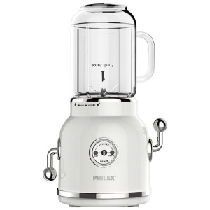 PHILEX Electric Blender Juice Smoothie Ice Mixer Retro 600ml WHITE