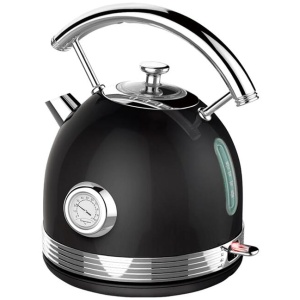 PHILEX Electric Kettle Water Boiler Stainless Steel Retro 1.7L BLACK