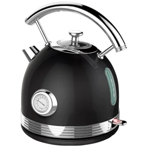 PHILEX Electric Kettle Water Boiler Stainless Steel Retro 1.7L BLACK
