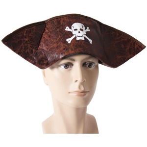 PIRATE HAT Costume Accessory Tricorn Captain Cap Halloween Fancy Dress Carribean