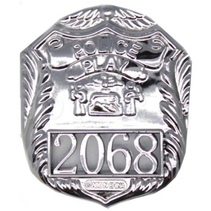 POLICE BADGE Costume Accessory Plastic Silver Fancy Dress Party Officer Cop