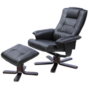 PU Leather Massage Chair Recliner Ottoman Lounge Remote