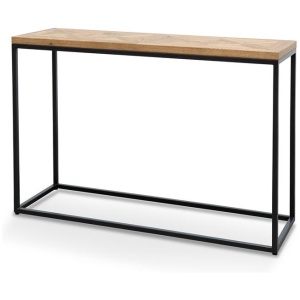 Percy Console Table - European Knotty Oak and Peppercorn by Interior Secrets - AfterPay Available