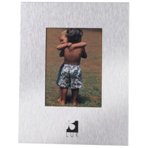 Photo Frame Brushed Aluminum Finish Table Stand Home Decor