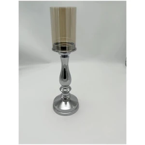 Pillar Silver Candle Holder - set of 2